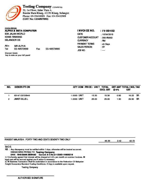 Alpine Tech :: Sales Invoice