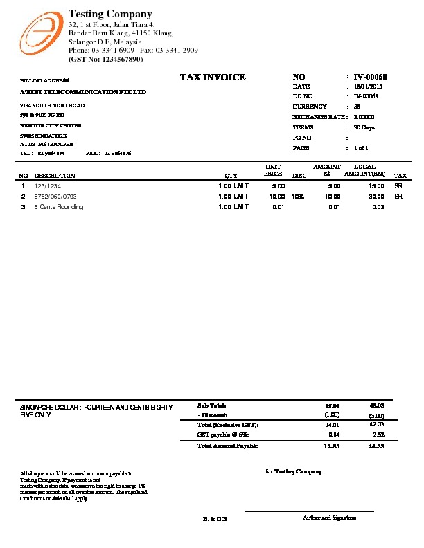 Alpine Tech :: Sales Invoice